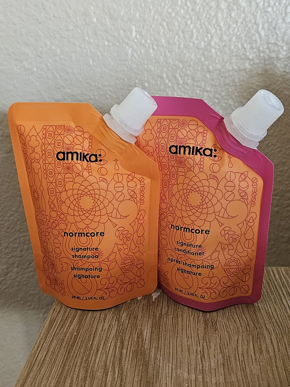 amika Normcore Shampoo & Conditioner Pouch Duo — Travel Size